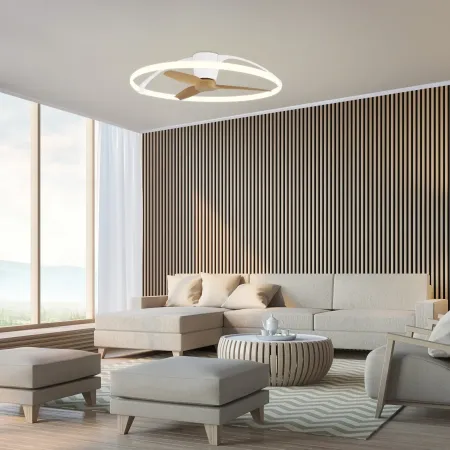 Ventilador Nepal Blanco-Haya Alda Iluminacion