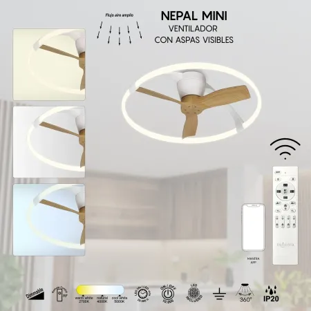 Ventilador Nepal Mini Haya Alda Iluminacion