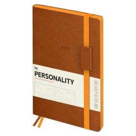 Ежедневник недатированный, B5, 136л., мягкий переплет, кожзам, BG "Personality. Brown", коричневый, цветной срез, на резинке,