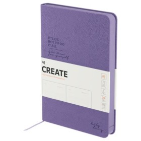Ежедневник недатированный, А5, 136л., твердый переплет, кожзам, BG "Create. Purple", фиолетовый, цветной срез