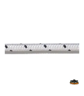 Cima corda trecciata in poliestere colore bianco e nero 8 mm