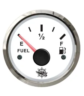 Indicatore carburante 10-180 ohm bianco bordo cromo