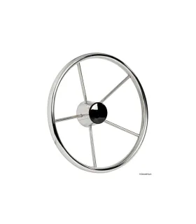 Volante timone inox 5 razze diametro 38 cm