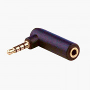 Переходник jack 3.5 шт. 4pin -  jack 3.5 гн. 4pin угловой