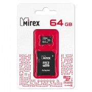 Ф/к MicroSD 64Gb MIREX Class 10  UHS-I с адаптером