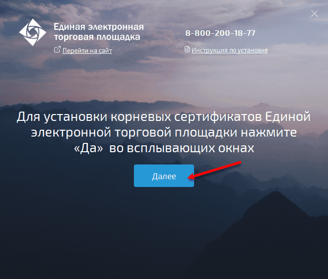 Нажимаем кнопку Далее