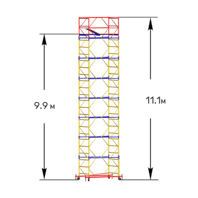 Вышка-тура строительная ВСП 250/1,2 1+8 (высота 11,1м)