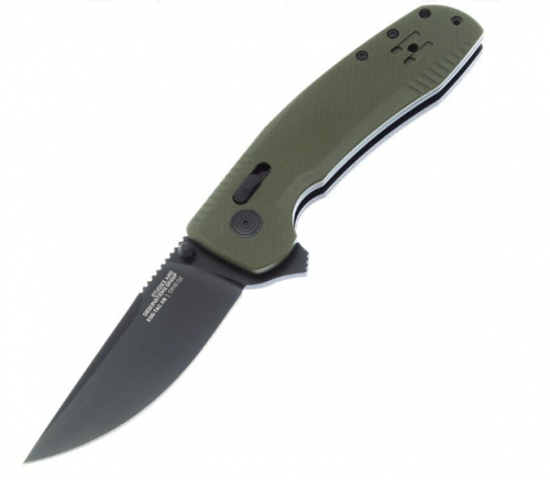Нож складной SG_12-38-02-41 SOG-TAC XR OD рук-ть зелен. G10, клинок CRYO D2