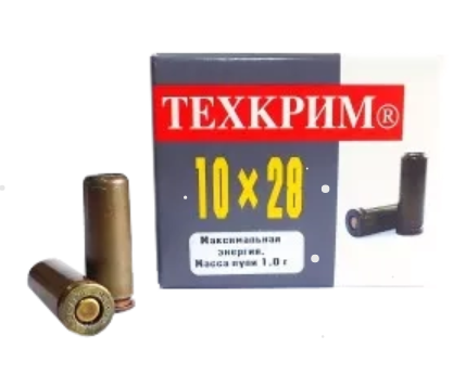 Патрон Техкрим травматический 10х28 с Р.П. (91Дж) твердая пуля 1 гр