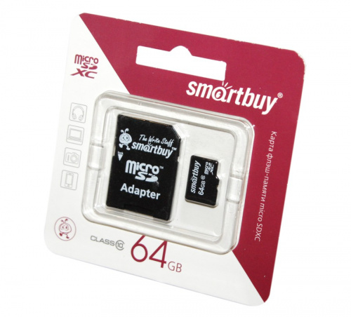 Карта памяти micro SDХC Smartbuy 64 Гб класс 10