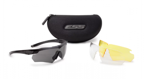 Очки тактические [ESS] Crossbow 3LS (Чёрная оправа, 3 линзы: Серая, прозрачная и жёлтая) 