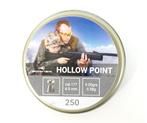 Пуля пневм. Borner Hollow Point (250 шт) 0,58 г., 4,5 мм.