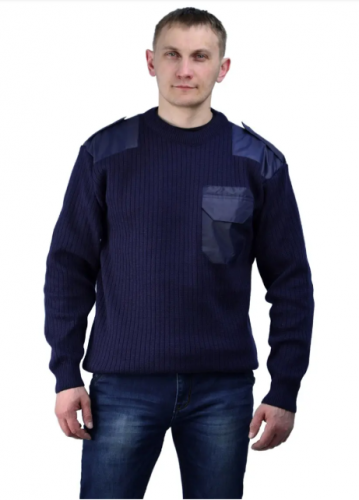 Джемпер п/ш форменный т-синий с накладками (44-46,182-188)