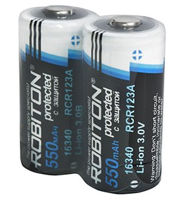 Аккумулятор Robiton Li16340(RCR123А)/3.0 550мАч с защитой 3,0V NEW, SR2, 13862 (625834)