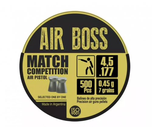 Пули Apolo Air Boss Match Pistol 4,5 мм, 0,45 г (500 штук)