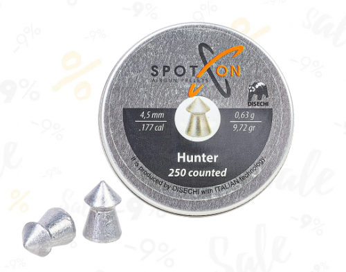 Пуля пневм. SPOTON Hunter 4,5 мм, 0,63 гр. (250 шт)