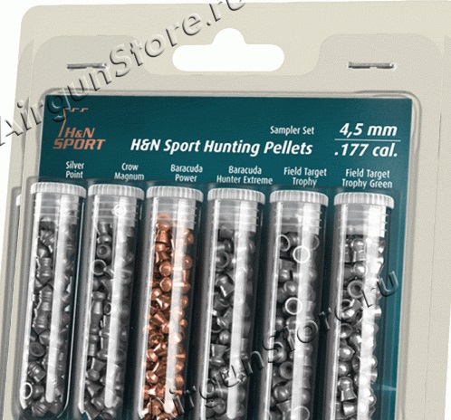 Набор пуль для пневматического оружия H&N Sampler hunting pellets (набор из 6-ти видов пуль cal. 4,5