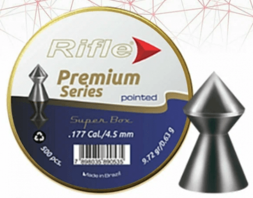 Пуля пневм. RIFLE Premium Series Pointed 4,5 мм. 0,63 гр. (500 шт. в банке)