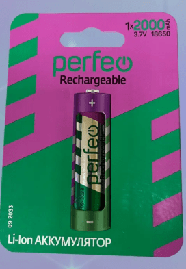 Аккумулятор Perfeo Li-Ion 18650 2000mAh без защиты 3.7V BL