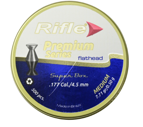 Пуля пневм. RIFLE Premium Series Flathead medium 4,5 мм. 0,50 гр. (500 шт. в банке)