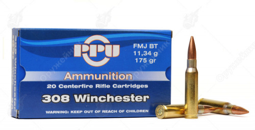 Патрон, PPU .308 Win SP 11,70 гр.