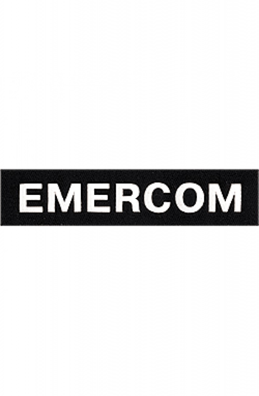 Нашивка на грудь Emercom черный фон белый шрифт вышивка шелк
