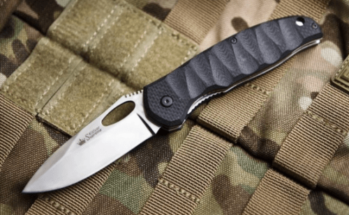 Нож ГЕРОЙ 440C S G10-BH (Сатин, G10 черная ручка) Кизляр Экстрим