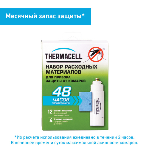 Набор запасной Thermacell(4 газовых картриджа + 12 пластин)