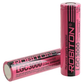 Аккумулятор Robiton 18650 3000mAh LGC3000 20A без защиты PK1 18,3*65, 15701