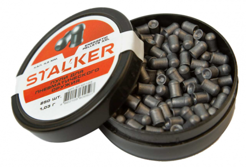 Пульки СТАЛКЕР Energetic Pellets ХХL, калибр 4,5мм., вес 1,03г. (250 шт./бан.) (60 шт./уп.)									