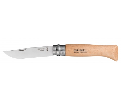 Нож Opinel №8, углеродистая сталь, рукоять из дерева бука