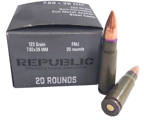 Патрон 7,62 х39 Republic FMJ BT 8гр 