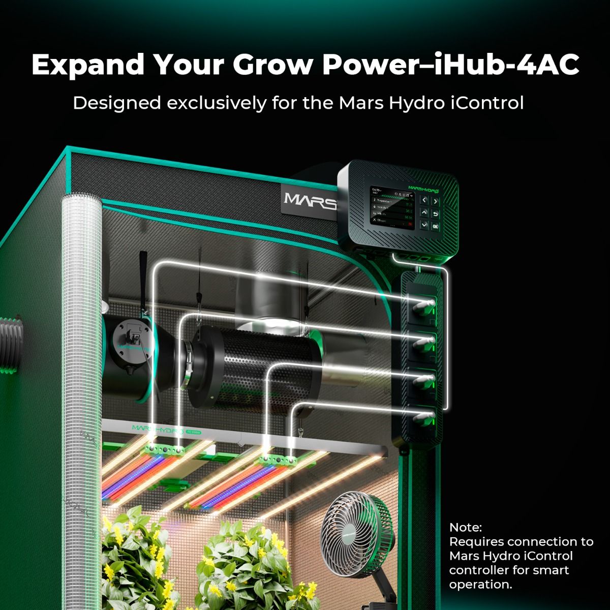 умный удлинитель с 4 розетками mars hydro ihub-4ac 2.0 