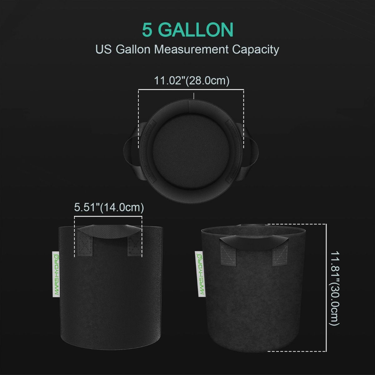 горшок mars hydro grow bag 5gal 20л 