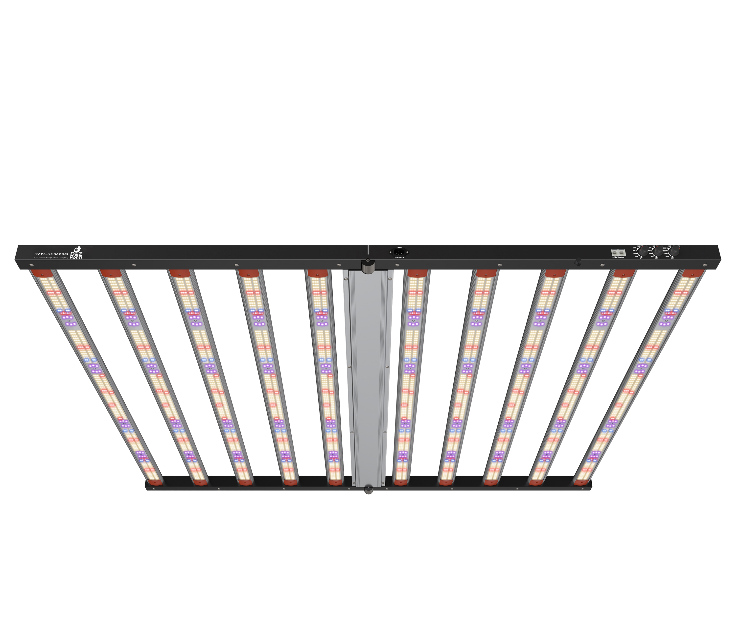 светодиодный светильник d&z 19 3 channel 1000w+100w(fr)+100w(uv)  