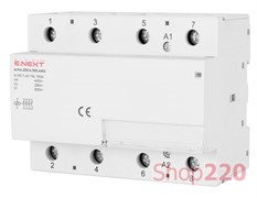 Контактор модульный 100А, 220в, 4НО, e.mc.220.4.100.4NO ENEXT p005023