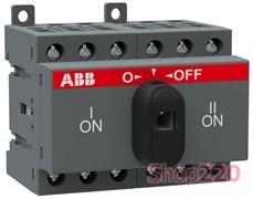 Реверсивный рубильник ABB 1-0-2, 25А, 3 полюса, OT25F3C
