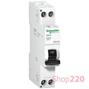 Дифавтомат 10А, 30мА, кривая C, тип AC, IDIF K Acti9 Schneider Electric