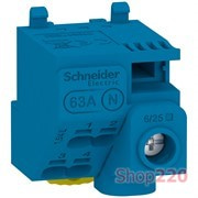 Клеммный блок N, 5 выходов, 1x25 мм кв + 4x4 мм кв, Schneider Electric LGYT1N05