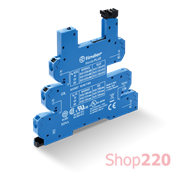 Розетка; MasterPLUS; 110-125В AC/DC; LED; защита кот.; OUT защита; push-in; реле 34.51, 34.81; DIN-рейка; 6.2мм