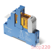 Реле ИФМ; 1CO; 10A; 12В DC чк; AgNi; LED+диод; пластик; зажим.; DIN-рейка; 15.8мм