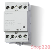 Контактор; 2NO+2NC; 40A; 220-240В AC/DC; AgSnO2; мех.индикатор; защита кот.; модульное; 53.5мм