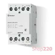 Контактор; 4NO; 63A; 110-125В AC/DC; AgSnO2; мех.индикатор; защита кот.; модульное; 53.5мм