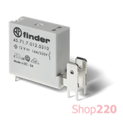 Реле; 1NO; 16A; 12В DC чк; AgCdO; миниатюрное; ДМ+Faston250; RT II; +125°C
