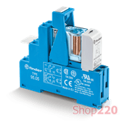 Реле ИФМ; 2CO; 10A; 125В DC чк; AgNi; LED+диод; пластик; зажим.; DIN-рейка; 15.8мм