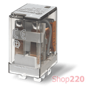 Реле; 2CO; 12A; 12В AC; AgNi; минисиловое; LED; розетка S96/Faston187; RT I