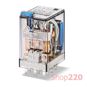 Реле; 3CO; 10A; 12В DC; AgNi; универсальное; LED (+A1 & +A2); розетка S94; RT I