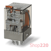 Реле; 2CO; 10A; 230В AC; AgNi; универсальное; 8-штырь.; LED; розетка S90; RT I