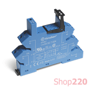 Розетка; 220-240В AC/DC; LED; защита кот.; пружин.; реле 41.52, 41.61; DIN-рейка; 14мм