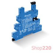 Розетка; MasterPLUS; 60В AC/DC; LED; защита кот.; OUT защита; зажим.; реле 34.51, 34.81; DIN-рейка; 6.2мм